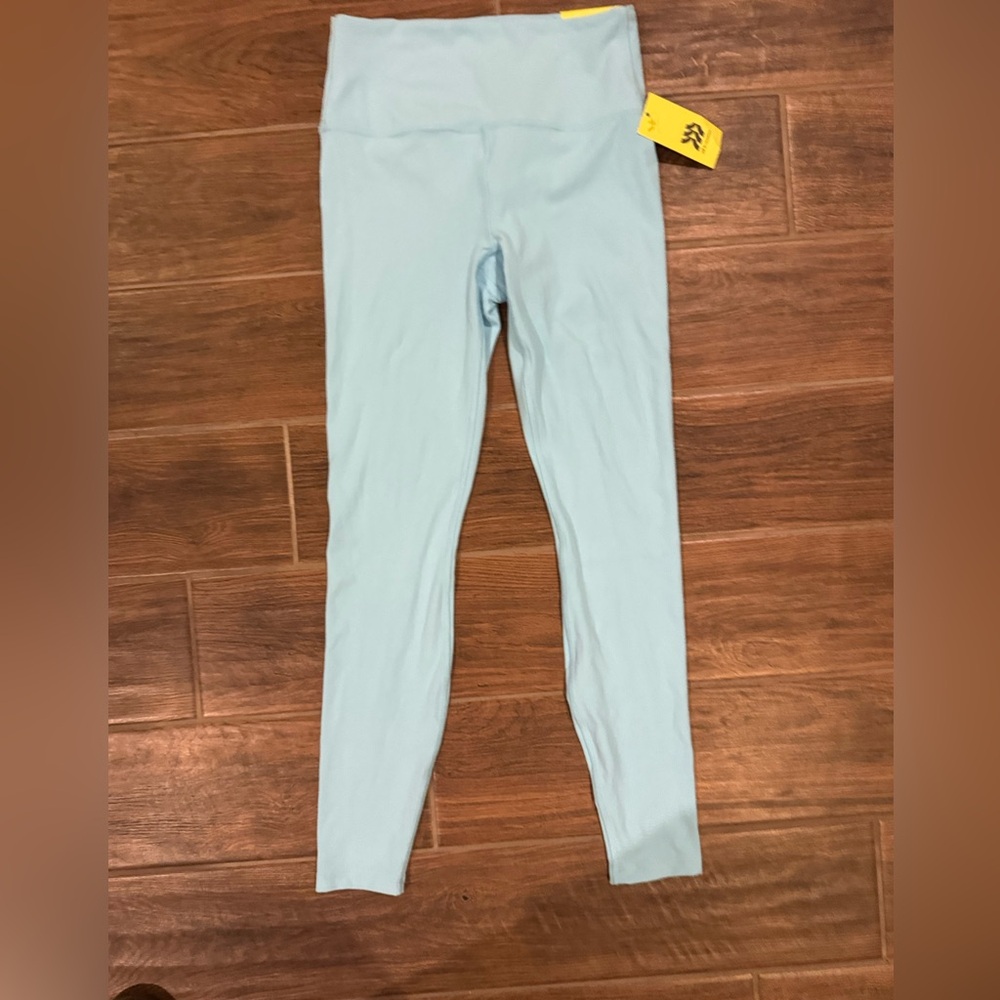 All In Mothing Light Blue Women's Ribbed Leggings NWT